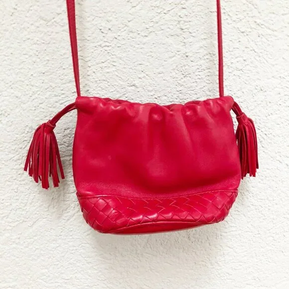 Authentic Vintage Bottega Veneta Woven Small Drawstring Mini Bucket Bag Purse - Picture 5 of 11